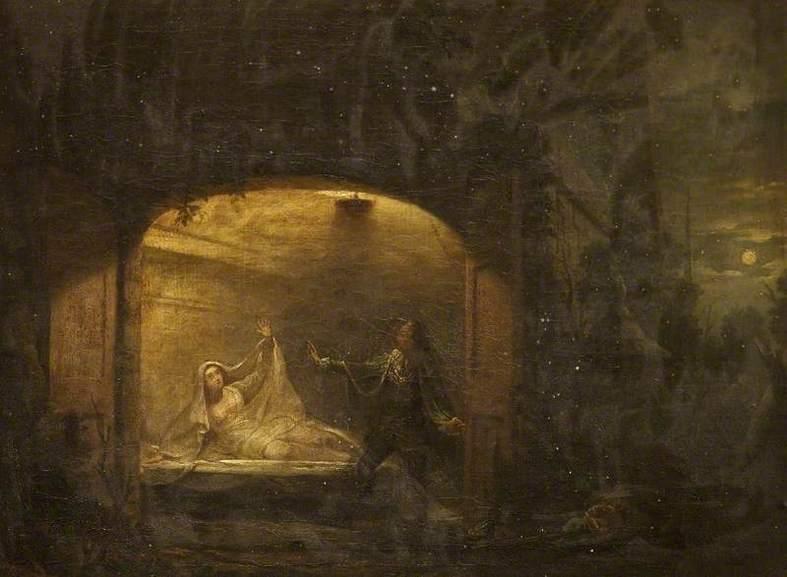 david garrick as romeo at juliets tomb from shakespeares romeo and juliet)