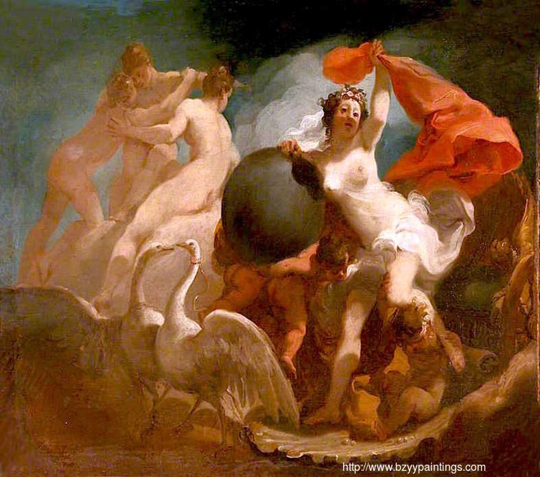 Venus Descending from Her Swan-Drawn Chariot