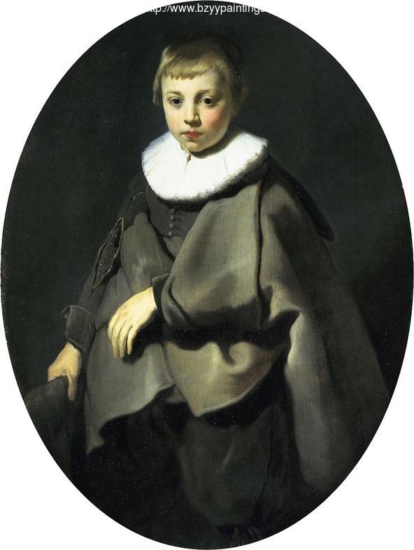 Portrait of a boy in grey